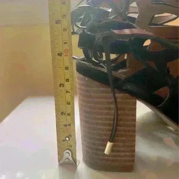 Franco Sarto Connie Black Gladiator Cage Sandals Women’s Size 8 High Heel - Picture 8 of 9